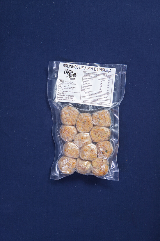 Bolinho de Aipim e Linguiça