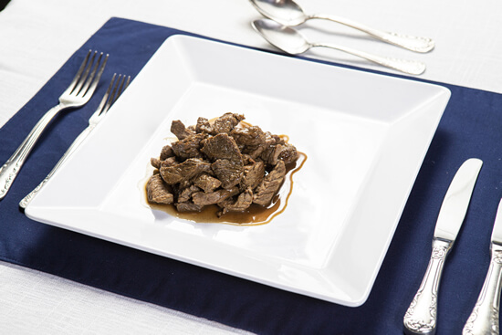 Iscas de Filé e demi-Glace